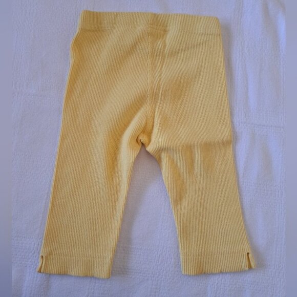 Hanna Andersson girls size 90 or 3T yellow ribbed cropped pants, VGUC - Picture 3 of 4